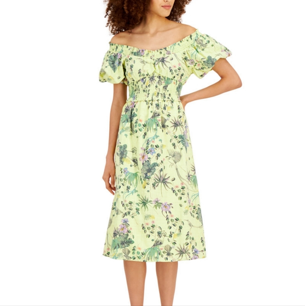 INC Botanical Print Midi Dress NEVER WORN